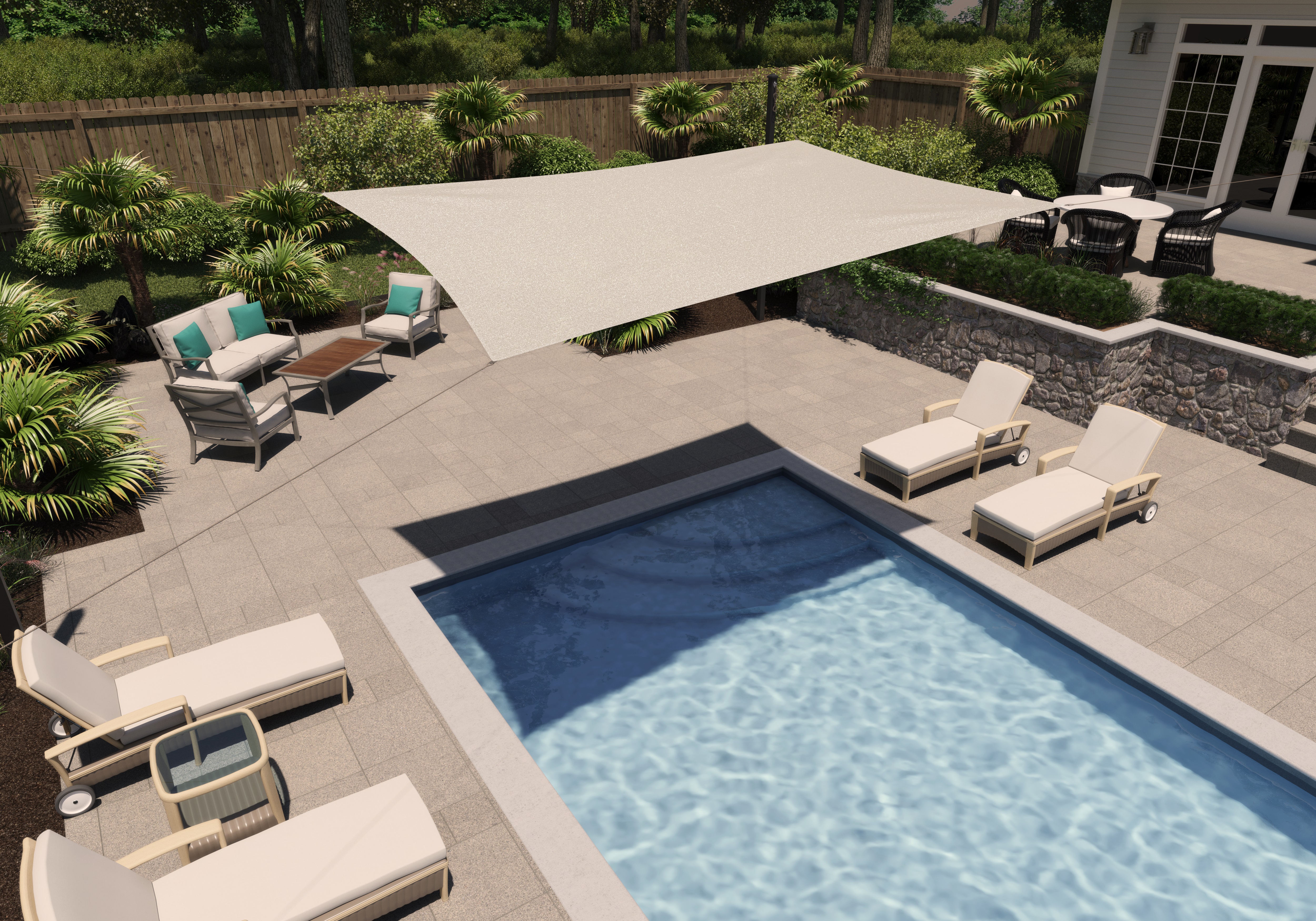 Sun Shade Sail Quadrilateral Permeable Canopy Lawn Patio Pool Garden Cover 