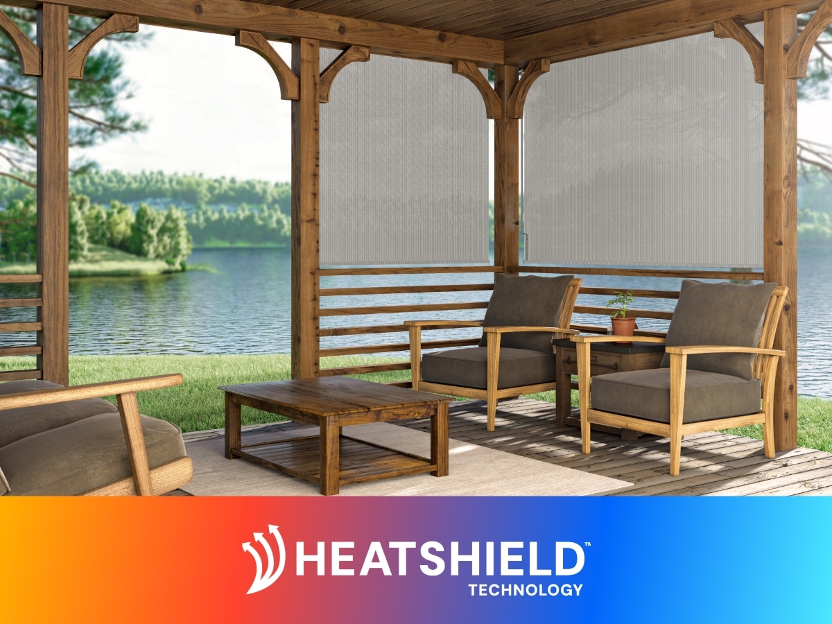 Signature Fabric with HeatShield| Wand Operated Outdoor Roller Signature Fabric with HeatShield| Wand Operated Outdoor Roller
